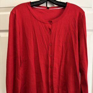 NWT Women's Red Button Front Sweater.  Size X-Large Free Shipping